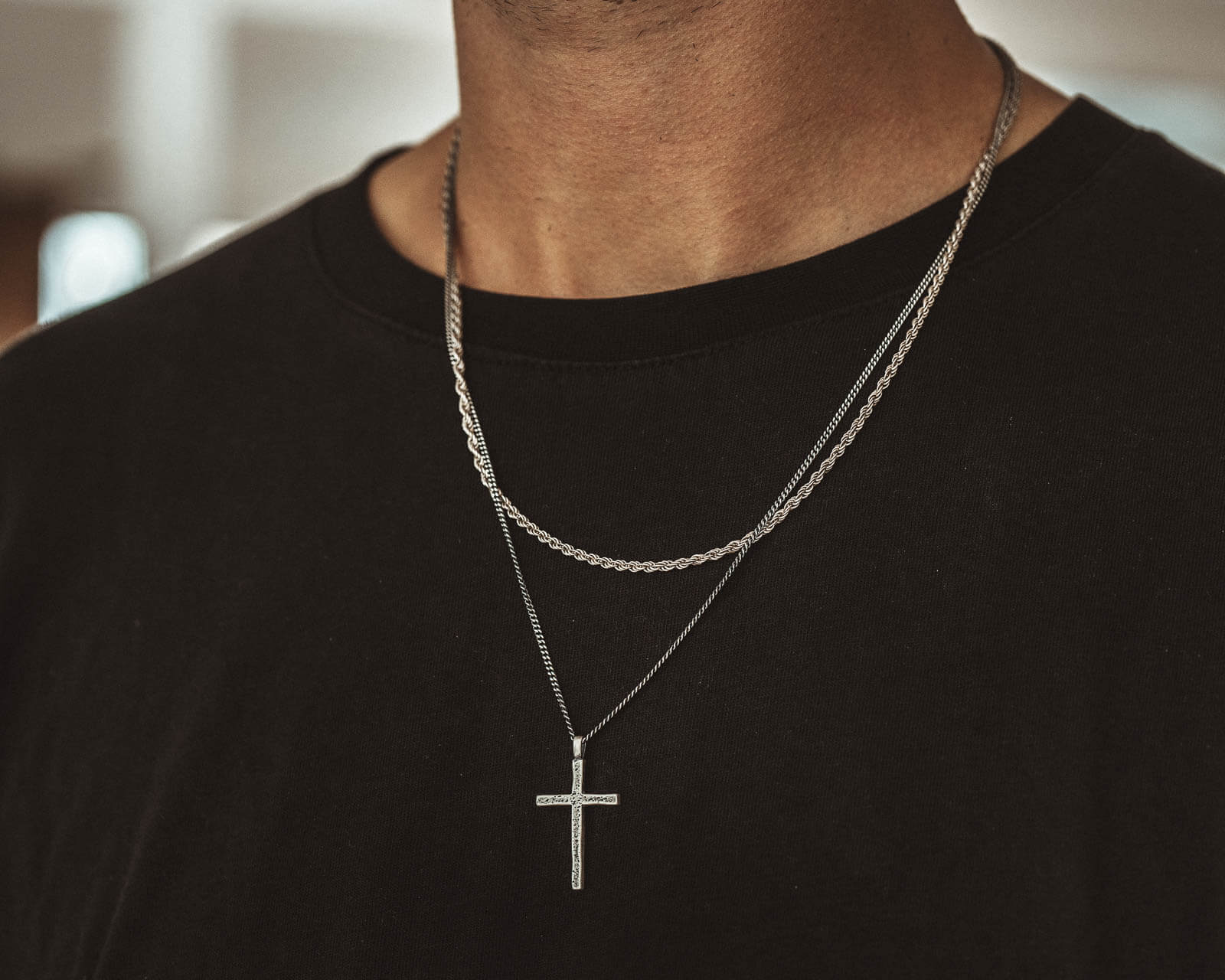 Cross Rough Necklace