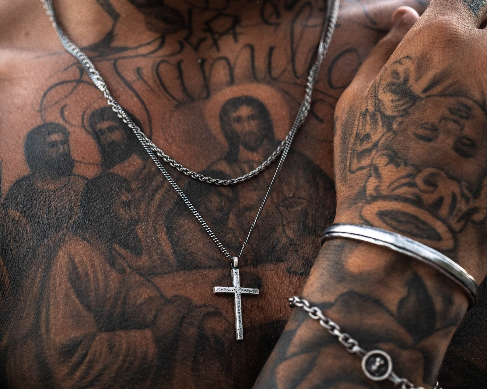 Cross Rough Necklace